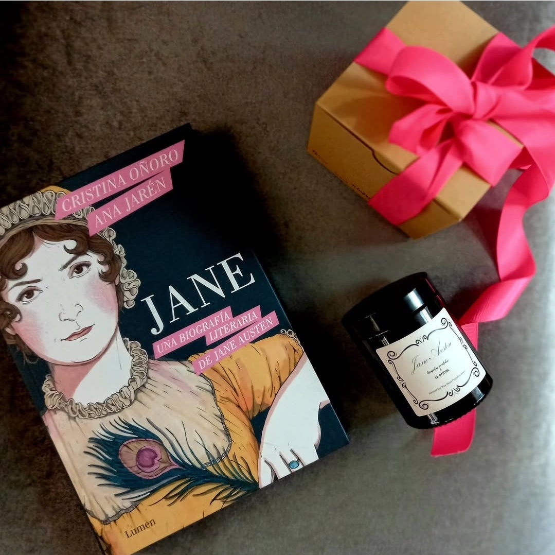 Jane Austen: vela y libro ilustrado